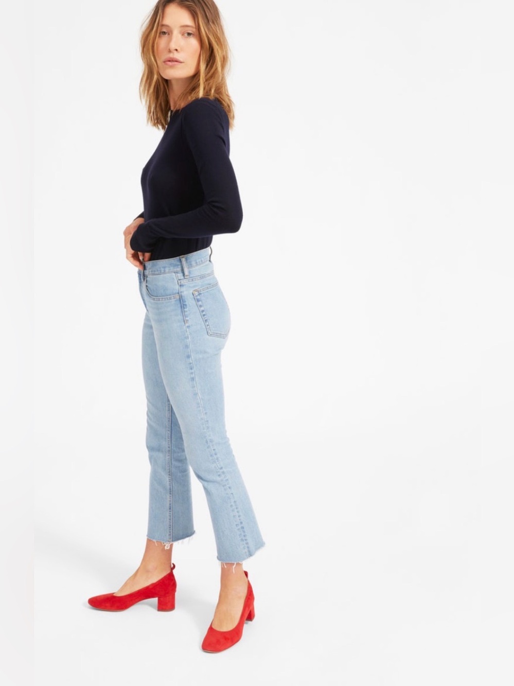 Everlane Kick Crop Denim in Light Wash